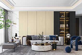 东营轻奢风格-客厅